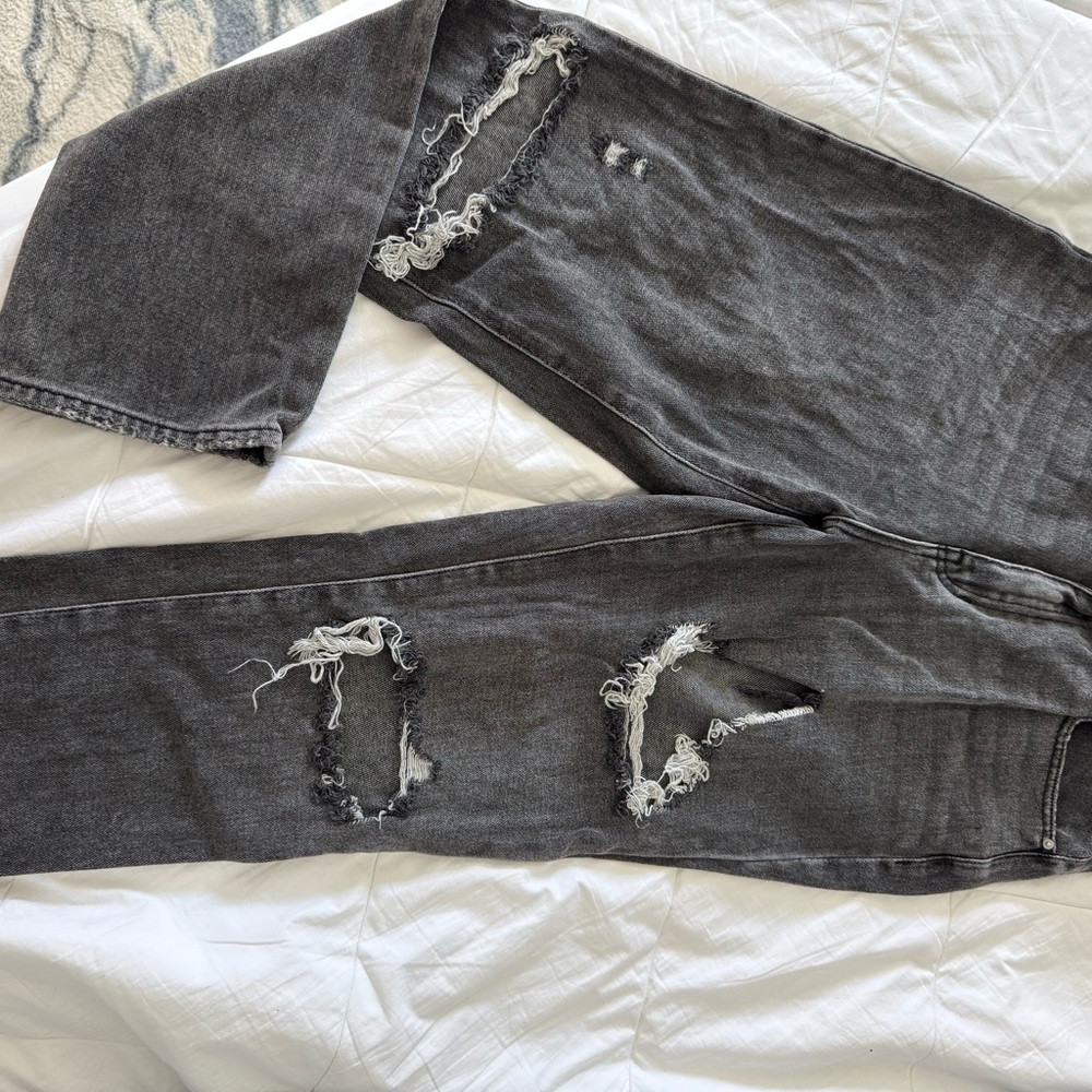 PacSun Men's Gray Distressed Relaxed Jeans